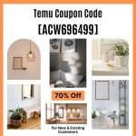 Temu coupon code 70  off for new  existing customers800x800p